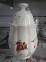 Bibelot porcelaine ronds décor fleurs