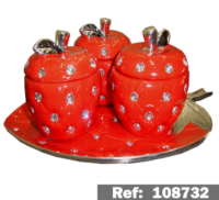 Bibelot – plateau + 3 pommes rouges Geffen